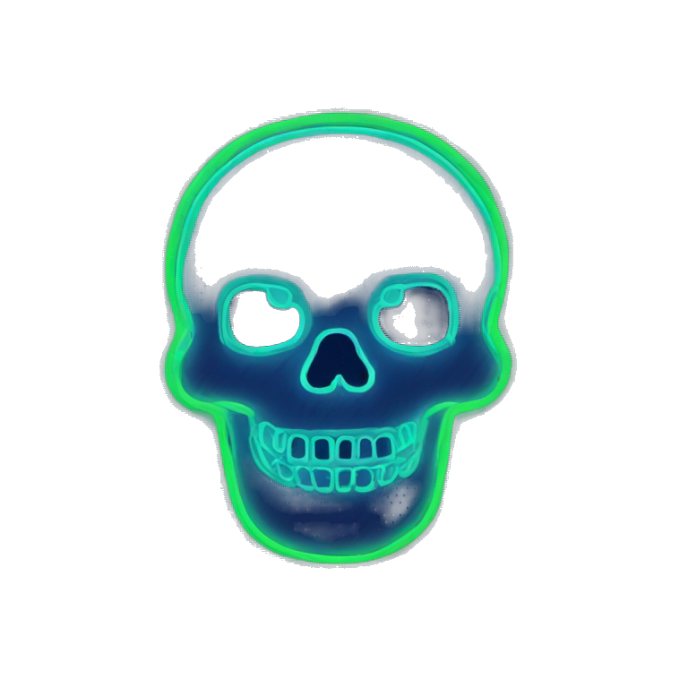 neon glowing skull emoji