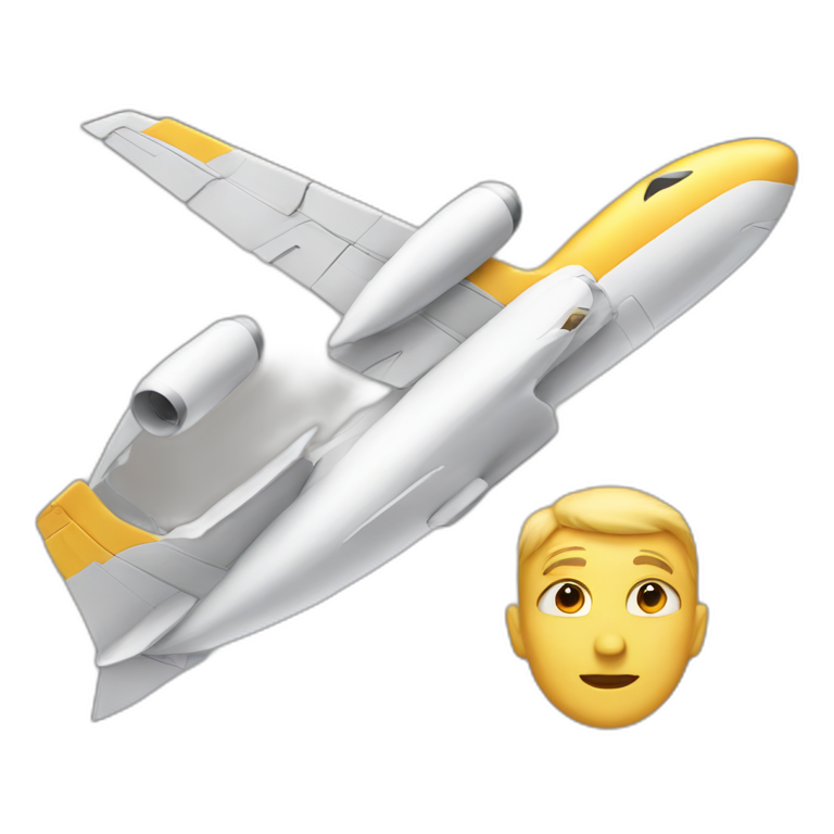 Aeroplane with a human head emoji