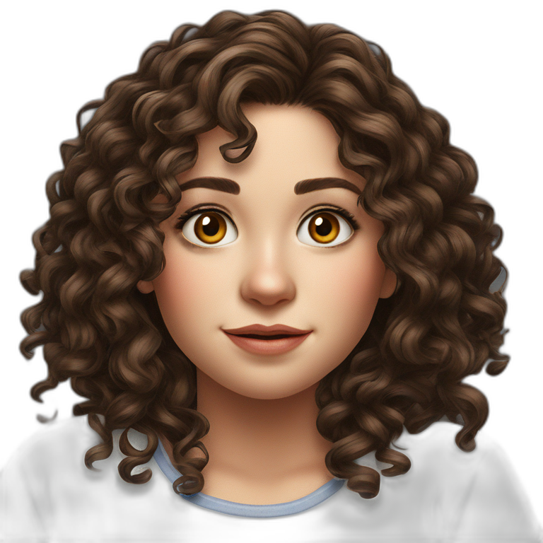 confident curly-haired girl portrait emoji