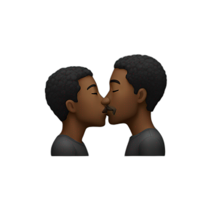 Black men kissing emoji