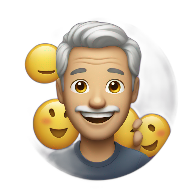Man controlling Laughter emoji