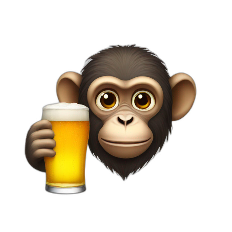 Monkey drinks beer emoji