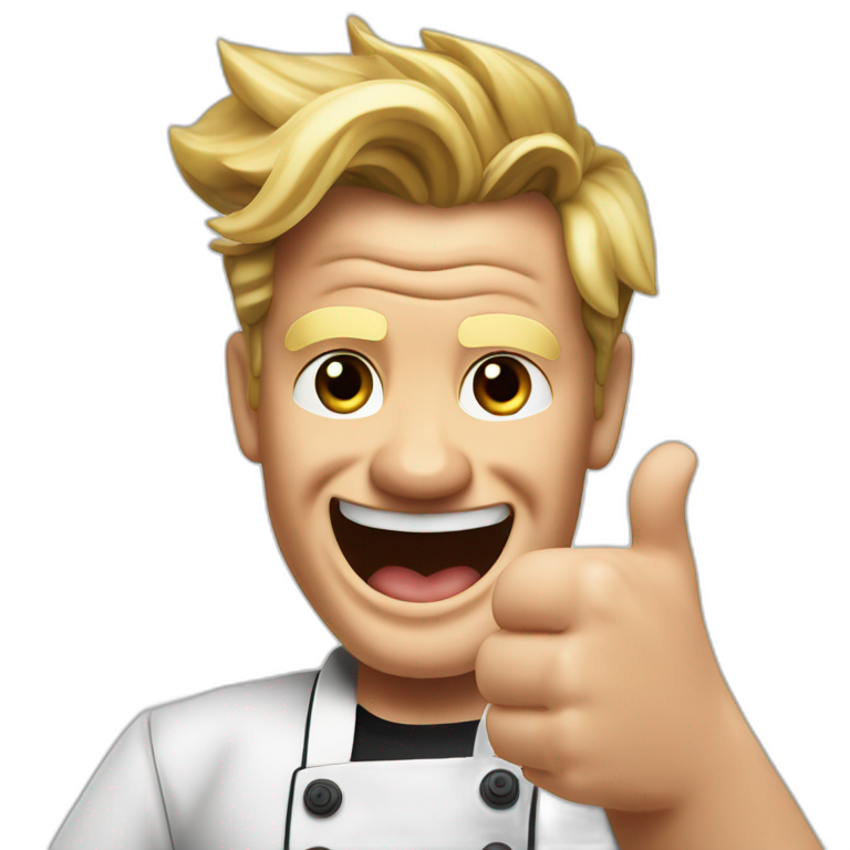 gordon ramsey giving thumbs up, photo realistic emoji