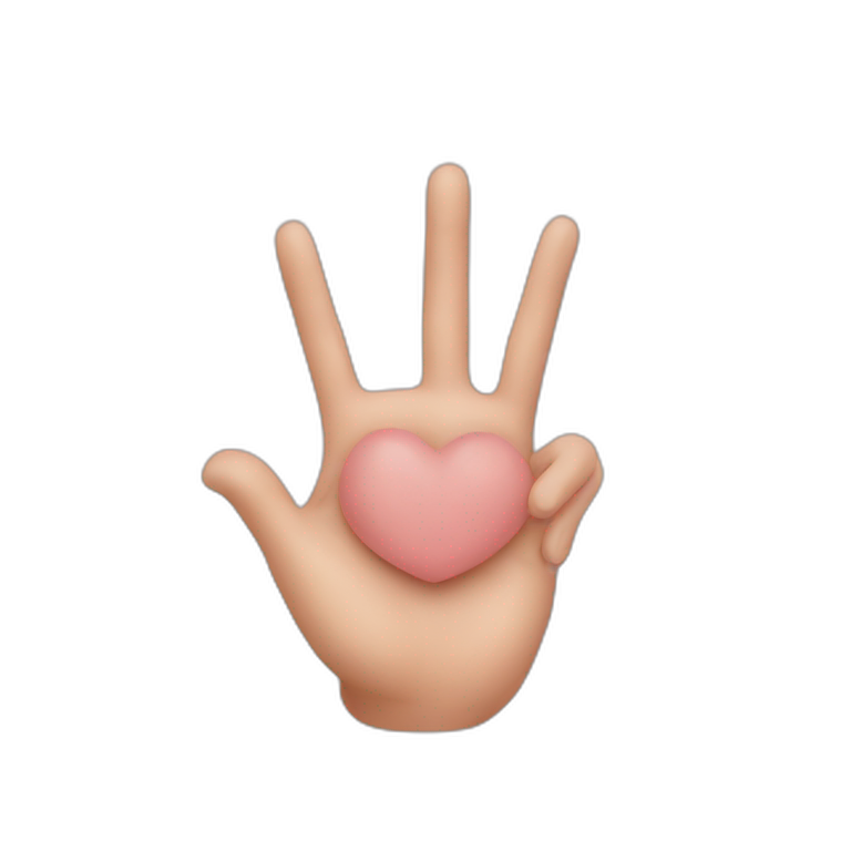 Hand Symbol mini heart emoji