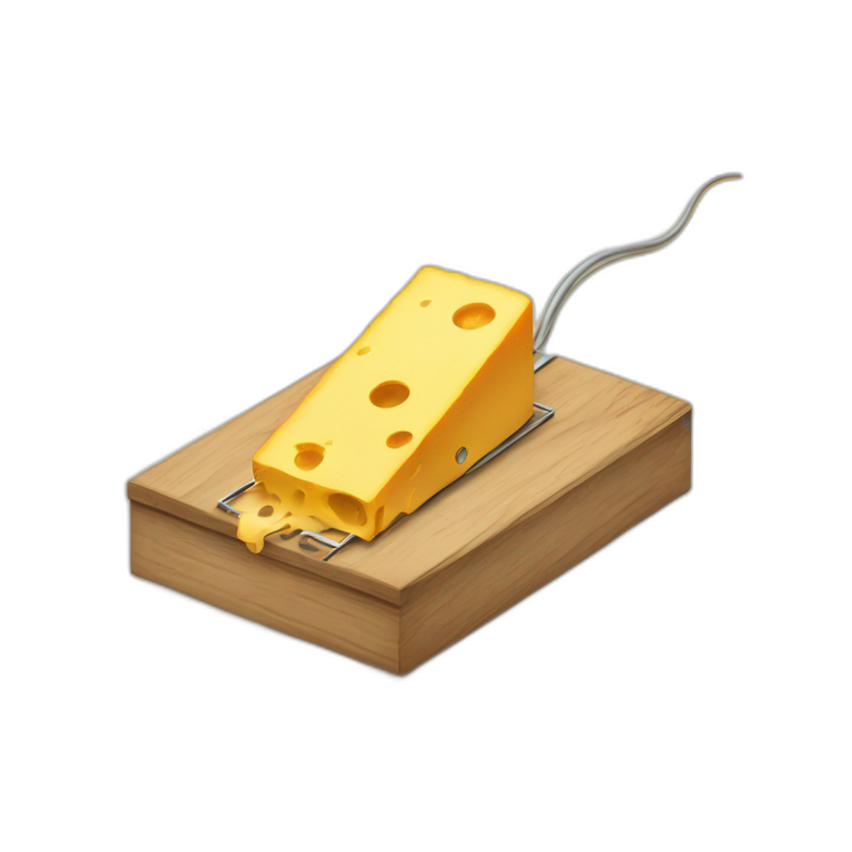 mouse trap with cheese on it and box emoji