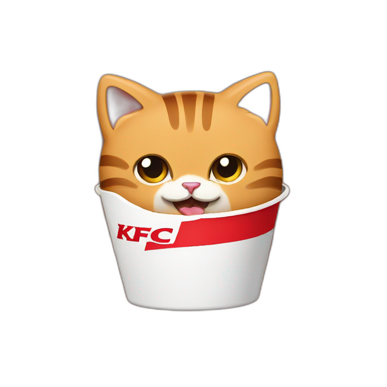 Cat eating kfc emoji