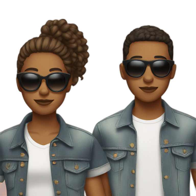 3 teenagers wearing sunglasses looking cool emoji