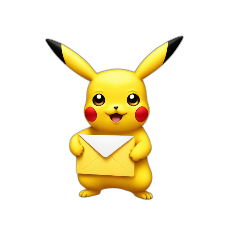Pikachu with an Email emoji