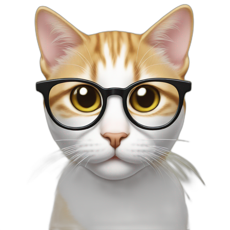 cat wearing glasses on frame , write Smoodh Don emoji