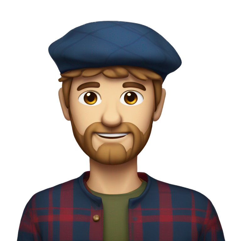 Scottish man wearing a tartan berry hat emoji