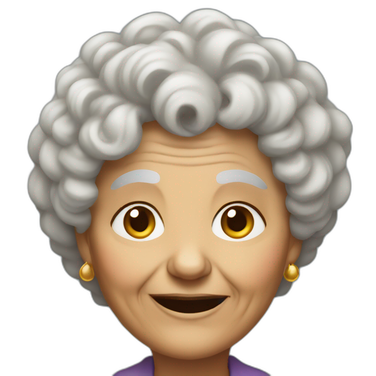 very old woman with curly hair emoji