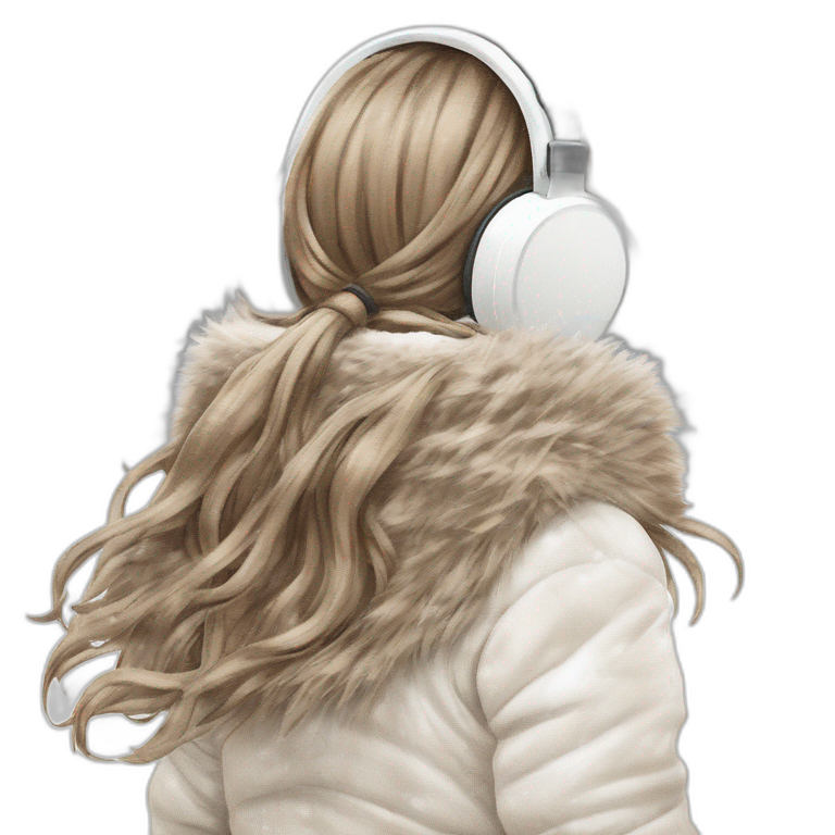 winter girl in snow coat emoji