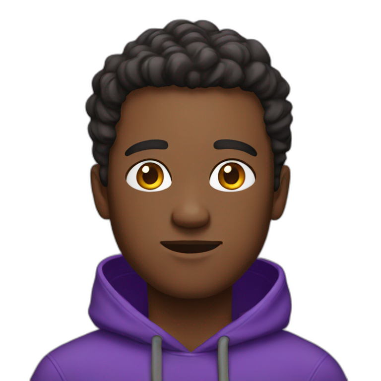 guy with a purple hoodie emoji