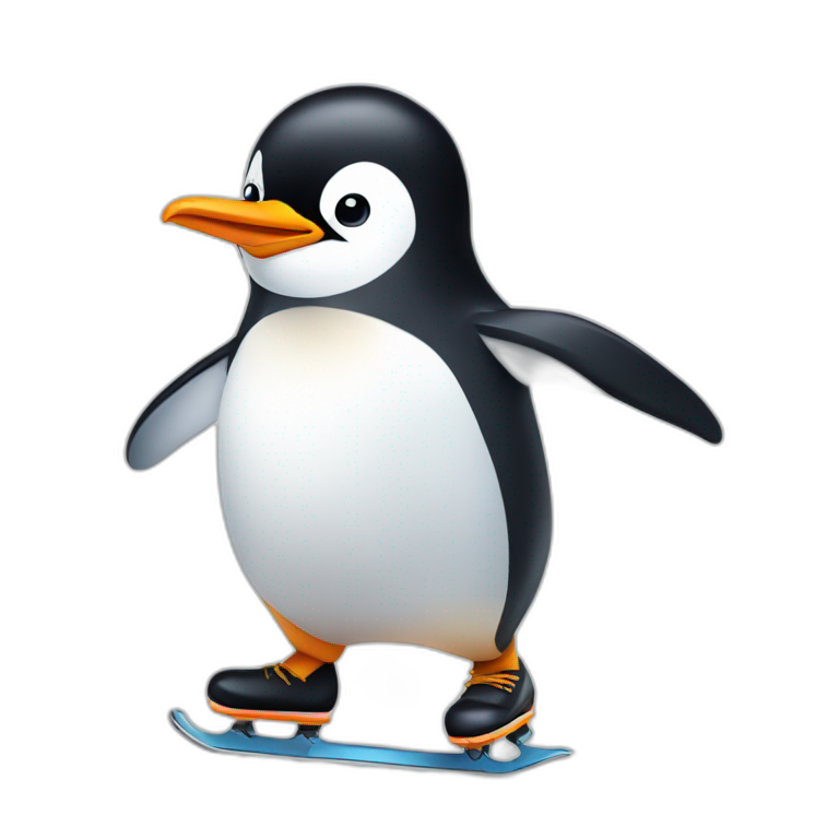 penguin ice skating emoji
