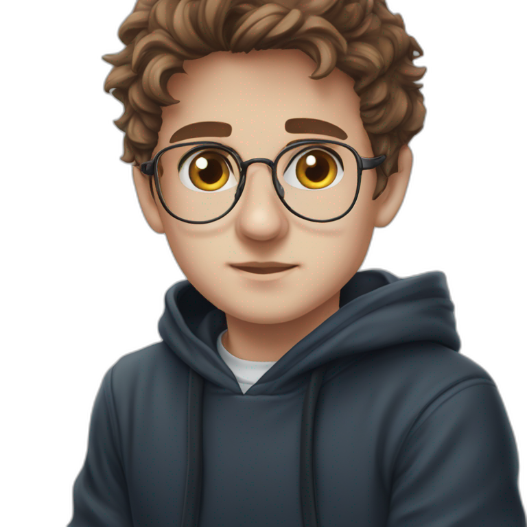 boy in black hoodie emoji