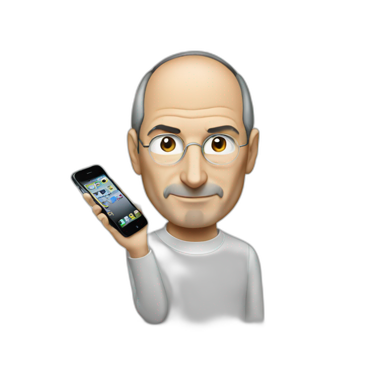 Steve Jobs con iphone emoji