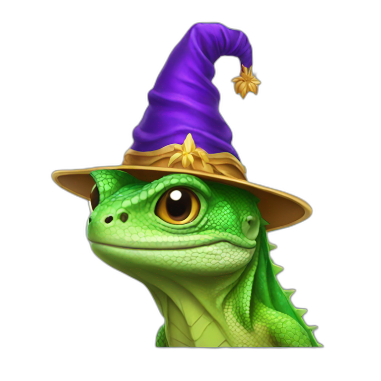 lizard with wizard hat emoji