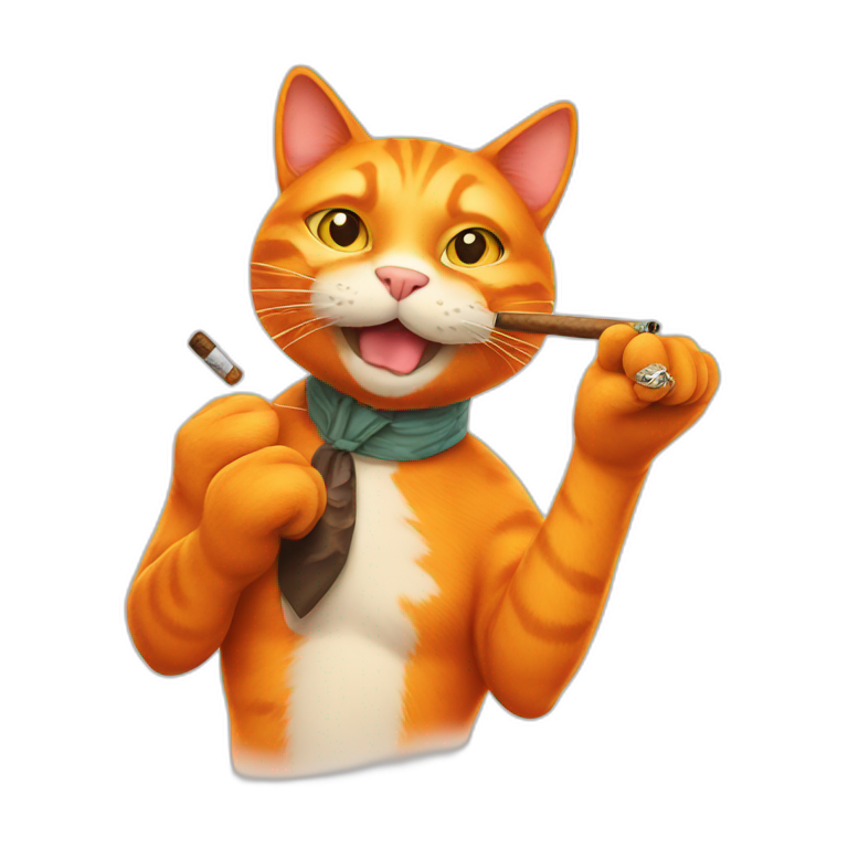 Orange cat smoking a cigar  emoji