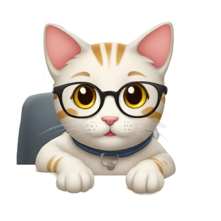 cute cat student emoji