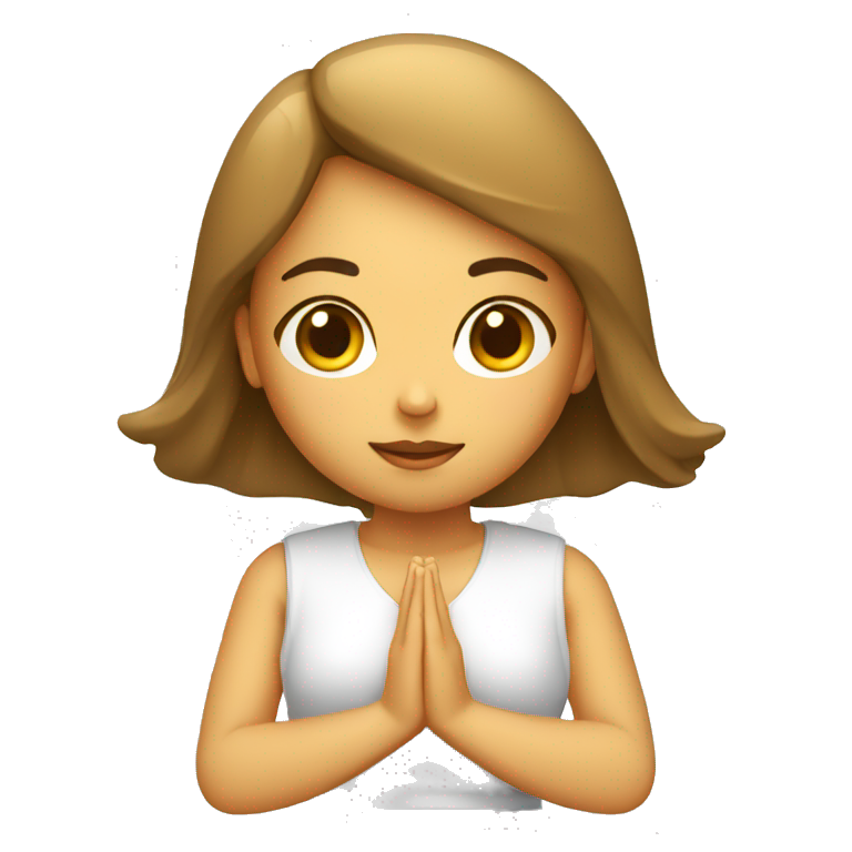 menina meditando e passando gloss emoji