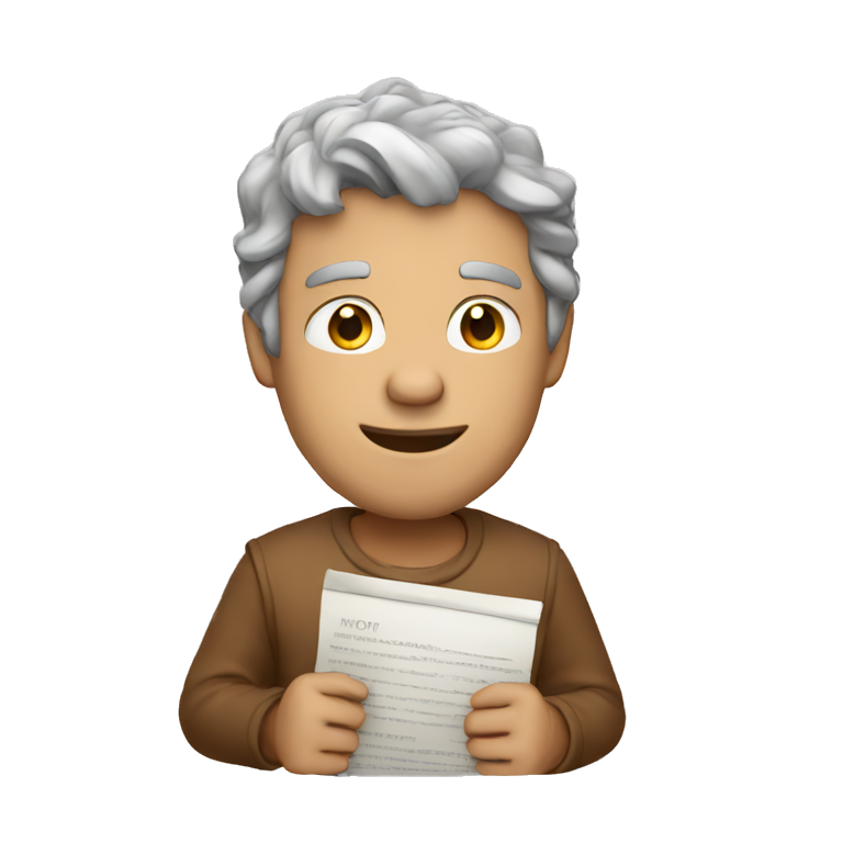 An actor holding a movie script emoji
