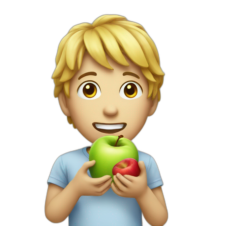 Eating apple emoji