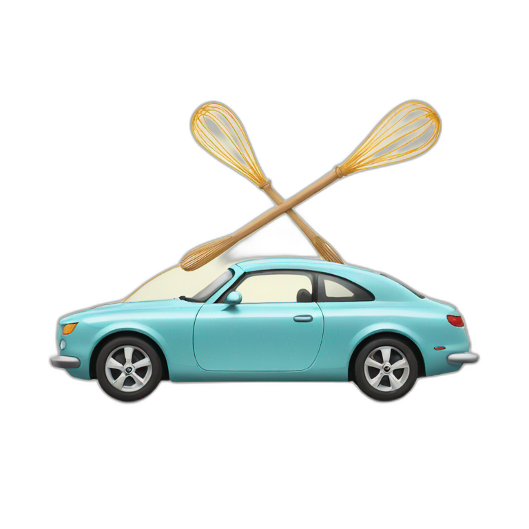 Car with a whisk emoji