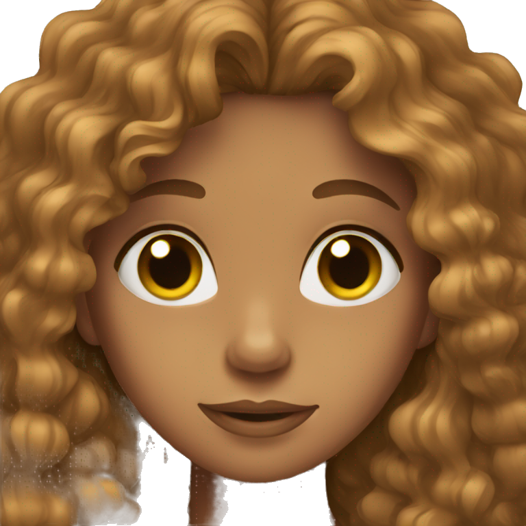 girl with curly long brown hair emoji