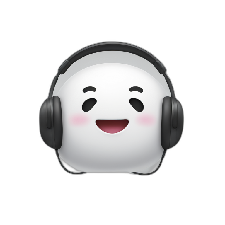 happy blob with white headphones emoji