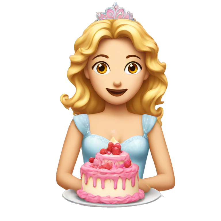 A princess eating a cake  emoji