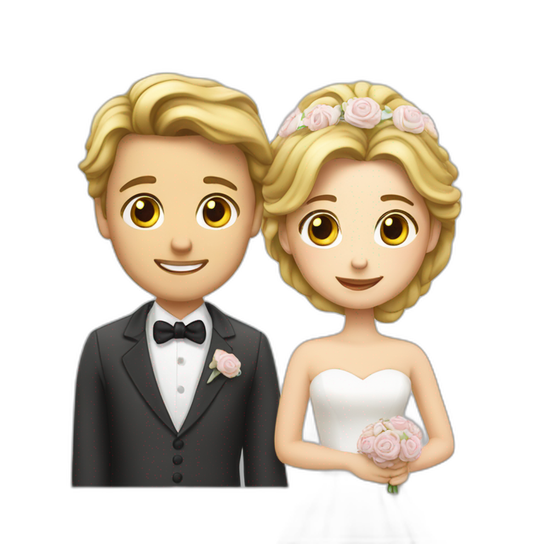 Ein Junge und ein Mädchen heiraten emoji