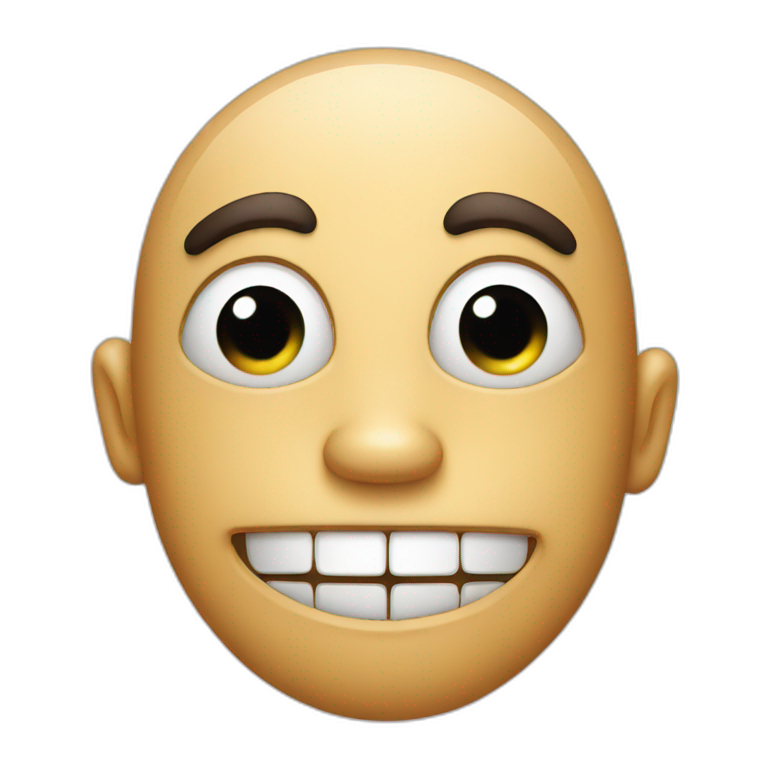 A funny looking face emoji