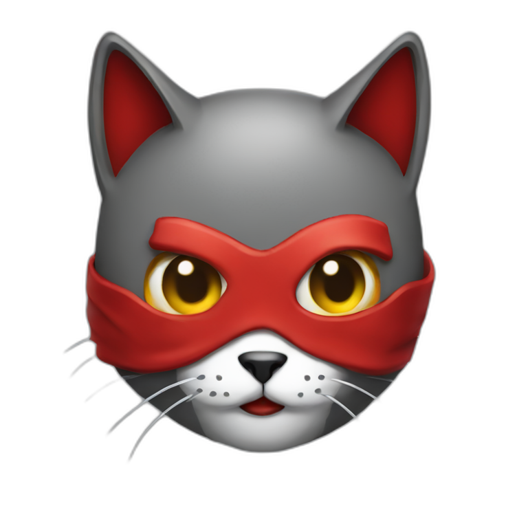 Cat hacker with red hood emoji