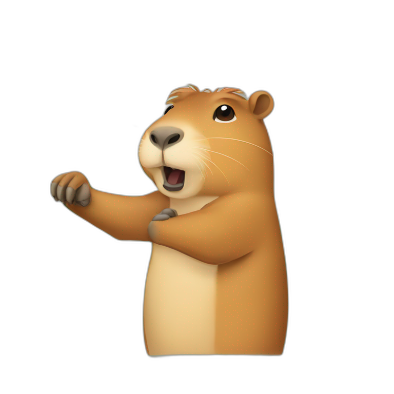 capybara doing italian gesture emoji