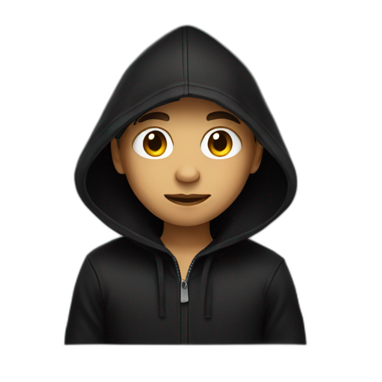 Boy in black hood emoji