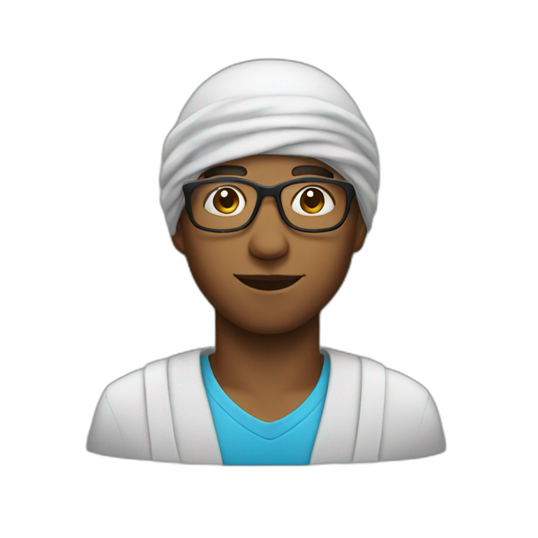 A man with glasses and a durag emoji