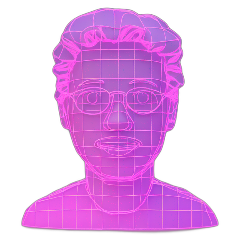 vaporwave 3d wireframe emoji
