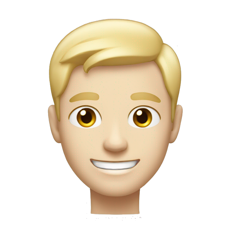 confident happy clean shaven pale man with short blonde hair emoji