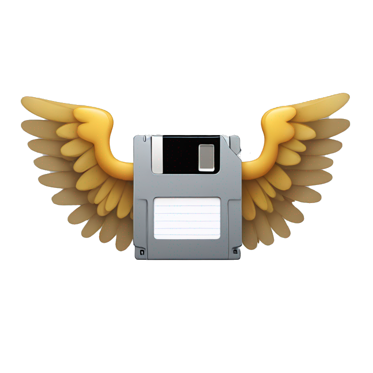 floppy disk with angel wings emoji