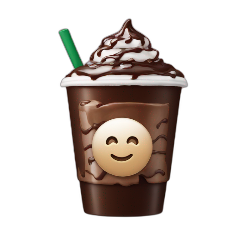 Starbucks with chocolate syrup emoji