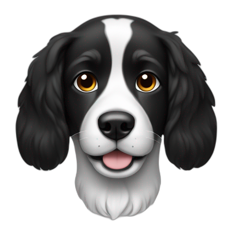 Dog-black-white-cute-floppy-ears emoji