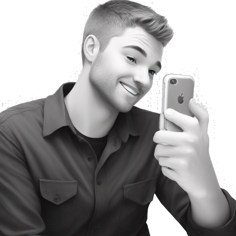 boy with phone on white emoji
