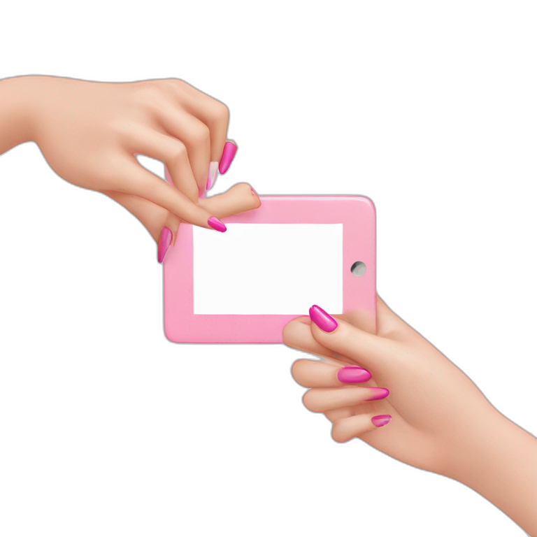 pink nails on white background emoji