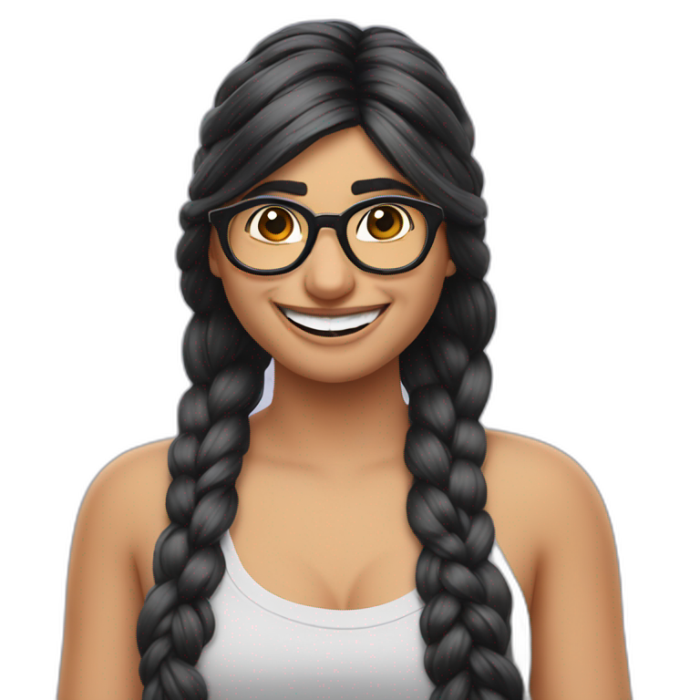 Mia Khalifa braid laughing out loud emoji