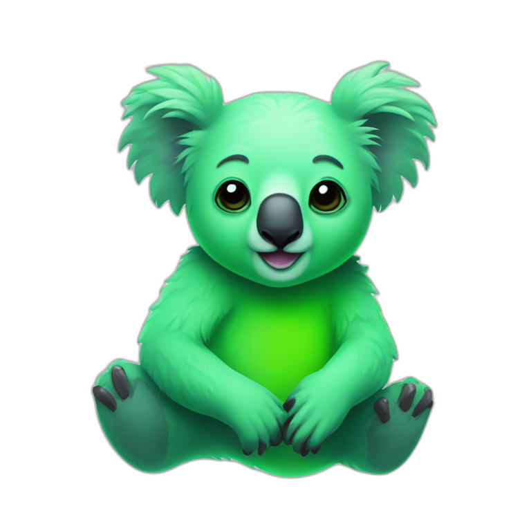 neon green koala emoji