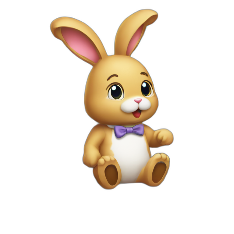 bunny with gaming setup emoji