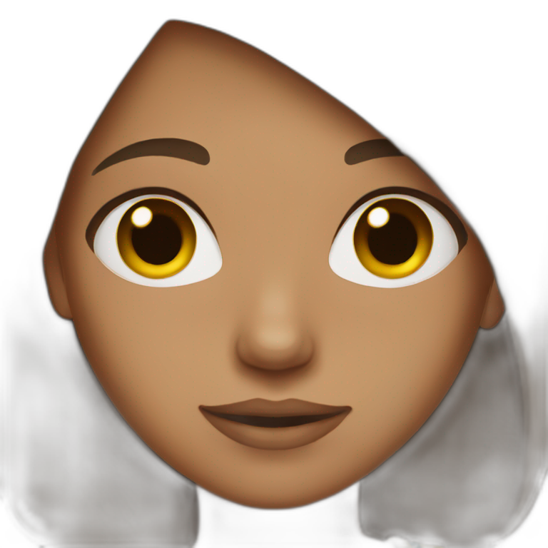A girl with staright brown hair and brown skin emoji