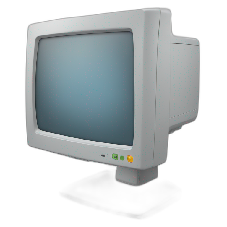 a monitor pc with a text processing emoji