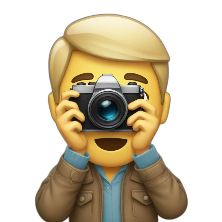 man taking photos with camera  emoji