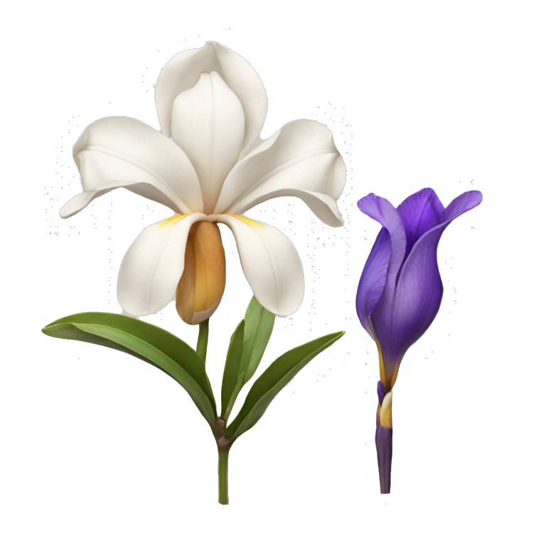 magnolia flower and iris flower emoji